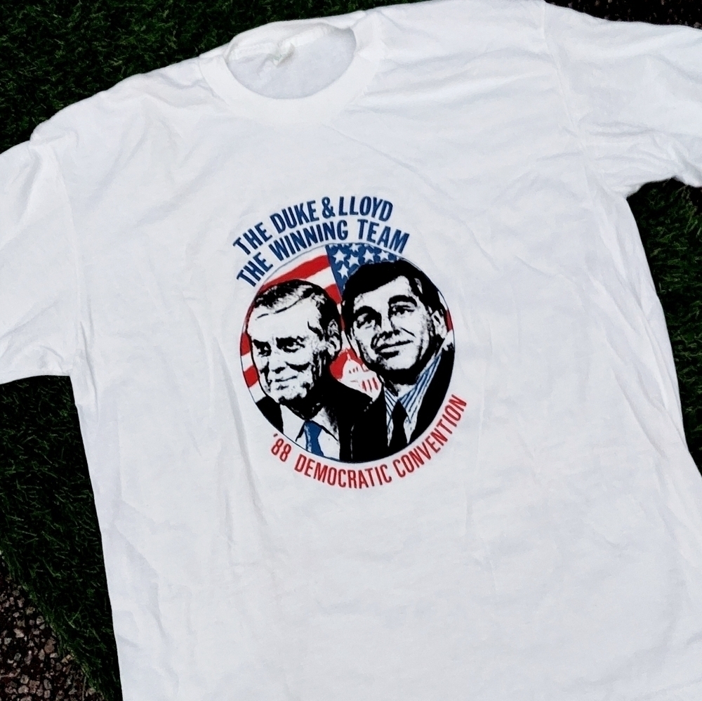 1988 Democratic Convention Single Stitch Tee Shirt Lloyd Dukakis XL Vintage Tee